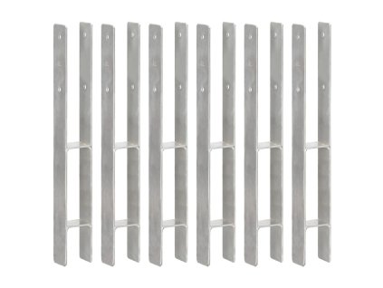 vidaXL Plotové kotvy 6 ks stříbrné 7 x 6 x 60 cm pozinkovaná ocel