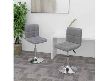 vidaXL Otočné jídelní židle 2 ks světle šedé textil