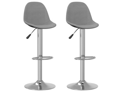 vidaXL Barové židle 2 ks šedé textil