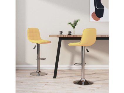 vidaXL Barové židle 2 ks žluté textil