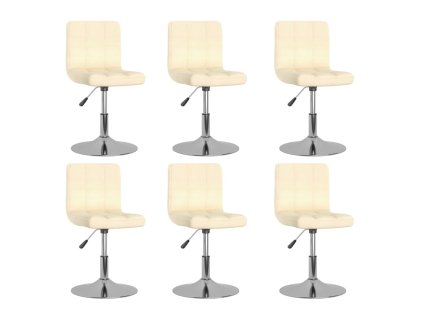vidaXL Otočné jídelní židle 6 ks krémové textil