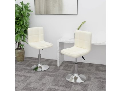 vidaXL Otočné jídelní židle 2 ks krémové textil