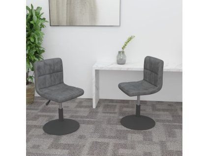 vidaXL Otočné jídelní židle 2 ks tmavě šedé samet
