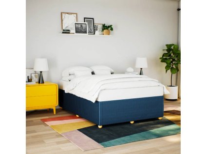 vidaXL Rám postele bez matrace modrý 160 x 200 cm textil