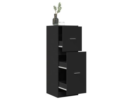 vidaXL Skříňka na léky černá 40 x 41 x 118 cm kompozitní dřevo