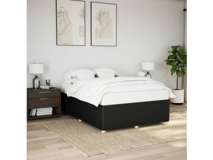 vidaXL Rám postele bez matrace černý 140 x 190 cm textil