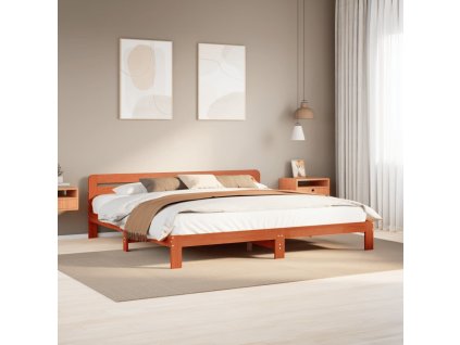 vidaXL Postel bez matrace voskově hnědá 200 x 200 cm masivní borovice