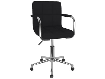 vidaXL Otočná jídelní židle černá textil