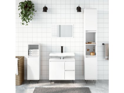 vidaXL Koupelnová skříňka lesklá bílá 65 x 33 x 60 cm kompozitní dřevo
