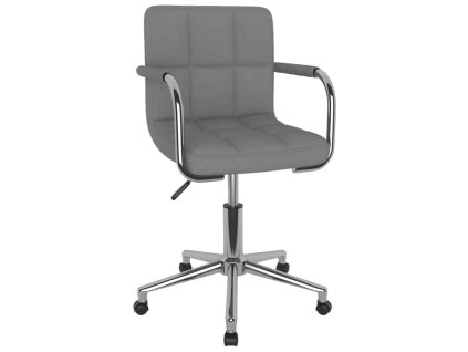 vidaXL Otočná jídelní židle světle šedá textil