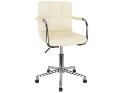 vidaXL Otočná jídelní židle krémová textil