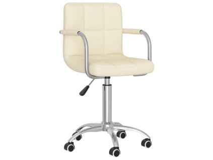 vidaXL Otočná jídelní židle krémová textil