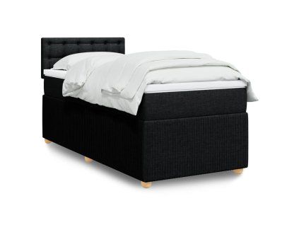 vidaXL Box spring postel s matrací černá 80 x 200 cm textil