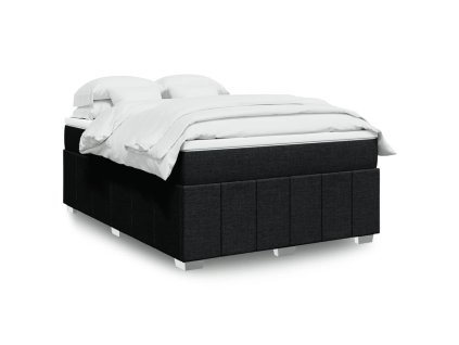 vidaXL Box spring postel s matrací černá 140x200 cm textil