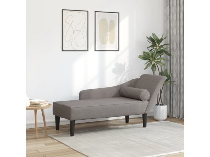 vidaXL Lenoška s poduškami taupe textil