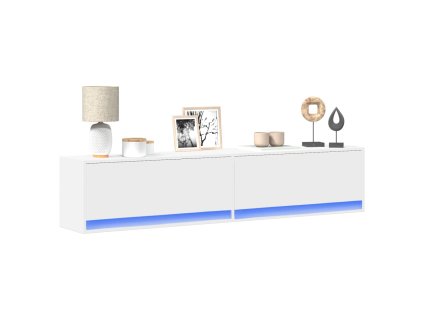 vidaXL Nástěnná TV skříňka s LED bílá 180 x 31 x 38 cm