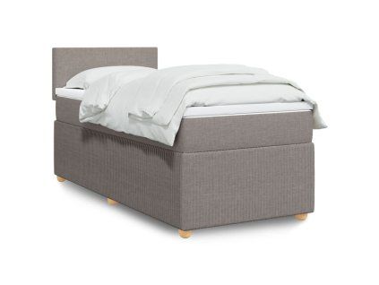 vidaXL Box spring postel s matrací taupe 90x190 cm textil