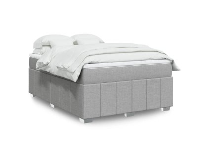 vidaXL Box spring postel s matrací světle šedá 140 x 200 cm textil