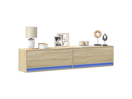 vidaXL Nástěnná TV skříňka s LED dub sonoma 180 x 31 x 38 cm