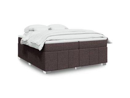 vidaXL Box spring postel s matrací tmavě hnědá 200x200 cm textil