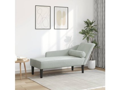 vidaXL Lenoška s poduškami světle šedá samet