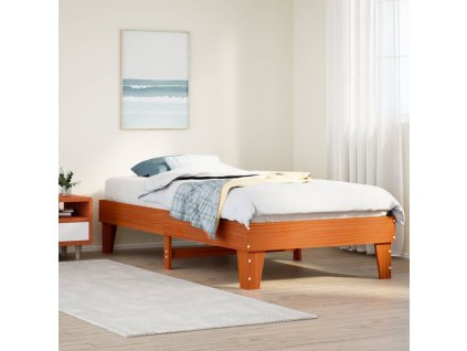 vidaXL Postel bez matrace voskově hnědá 75 x 190 cm masivní borovice