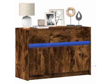 vidaXL TV skříňka s LED kouřový dub 91 x 34 x 61 cm kompozitní dřevo