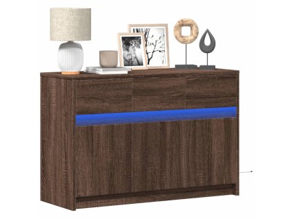 vidaXL TV skříňka s LED hnědý dub 91 x 34 x 61 cm kompozitní dřevo