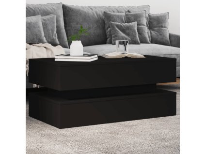 vidaXL Konferenční stolek s LED osvětlením černý 90 x 50 x 40 cm