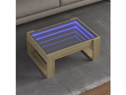 vidaXL Konferenční stolek s Infinity LED dub sonoma 70 x 53 x 30 cm
