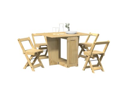 vidaXL 5dílný jídelní set Butterfly Corona skládací hnědý borovice