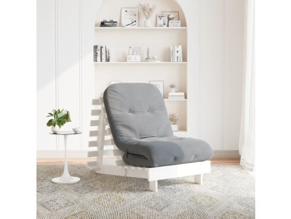 vidaXL Futonová rozkládací pohovka s matrací bílá 70x206x11cm borovice