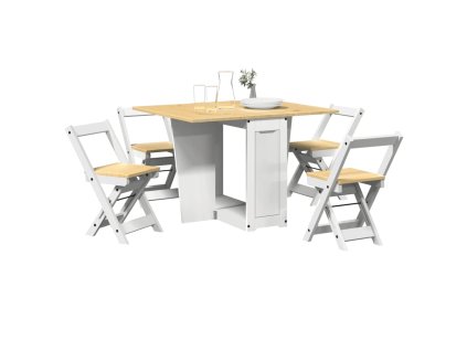 vidaXL 5dílný jídelní set Butterfly Corona skládací bílý borovice