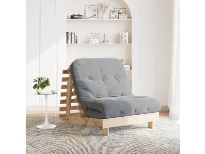 vidaXL Futonová rozkládací pohovka s matrací 80 x 206 x 11 cm borovice
