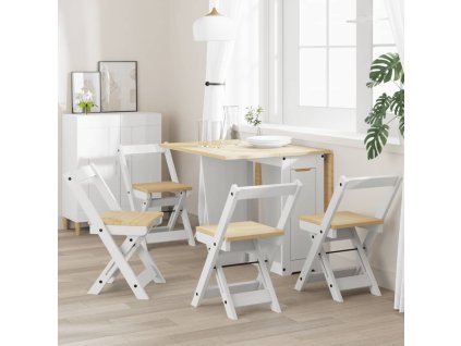 vidaXL Jídelní židle skládací 4 ks Corona bílá masivní borovice