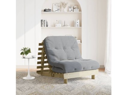 vidaXL Futonová rozkládací pohovka s matrací 80 x 206 x 11 cm borovice