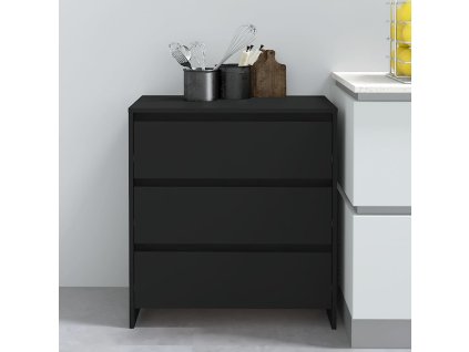 vidaXL Příborník černý 70x41x75 cm kompozitní dřevo