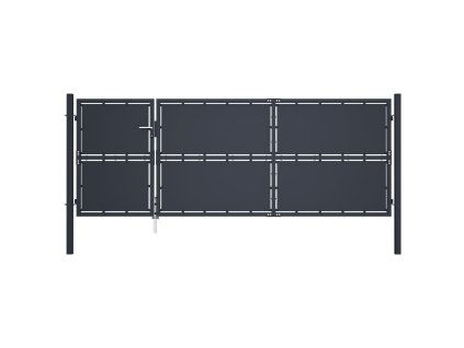 vidaXL Zahradní brána ocelová 350 x 125 cm antracitová