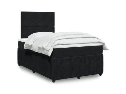 vidaXL Box spring postel s matrací černá 120 x 190 cm samet