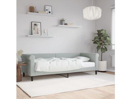 vidaXL Válenda s matrací světle šedá 80 x 200 cm samet