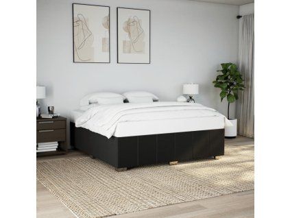 vidaXL Rám postele bez matrace černý 200 x 200 cm textil