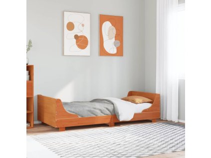 vidaXL Postel bez matrace voskově hnědá 75 x 190 cm masivní borovice