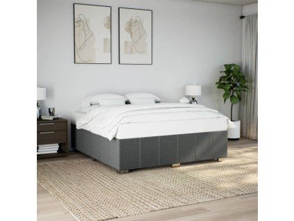 vidaXL Rám postele bez matrace tmavě šedý 200 x 200 cm textil