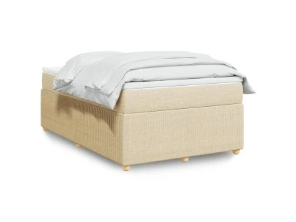 vidaXL Box spring postel s matrací krémová 120x190 cm textil