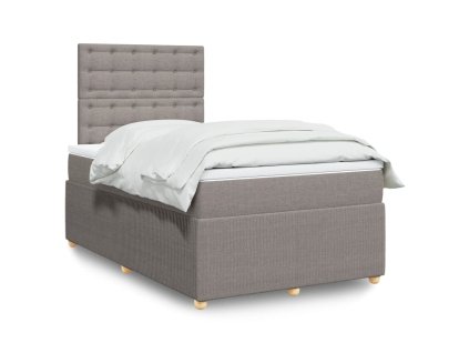 vidaXL Box spring postel s matrací taupe 120x190 cm textil