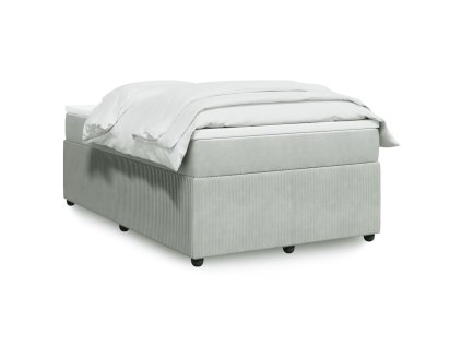 vidaXL Box spring postel s matrací světle šedá 120x190 cm samet