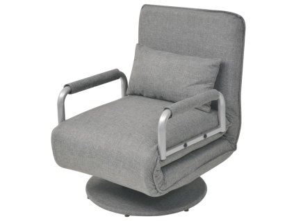 vidaXL Otočné křeslo rozkládací světle šedé textil