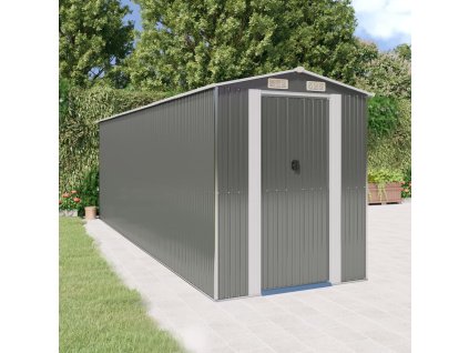 vidaXL Zahradní kůlna světle šedá 192 x 606 x 223 cm pozinkovaná ocel