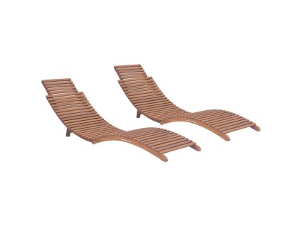vidaXL Skládací zahradní lehátka 2 ks masivní teakové dřevo