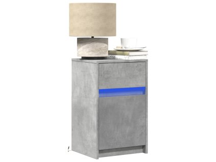 vidaXL Noční stolky LED osvětlení 2 ks betonově šedé kompozitní dřevo